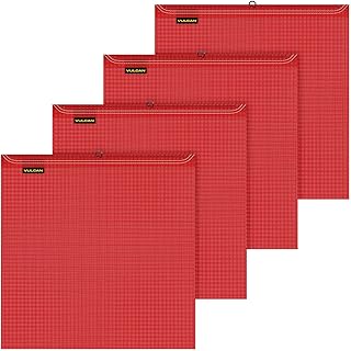 VULCAN Safety Flag with Wire Loop - Bright Red - Vinyl Coated Polyester Construction - 18 Inch x 18 Inch - 4 Pack
