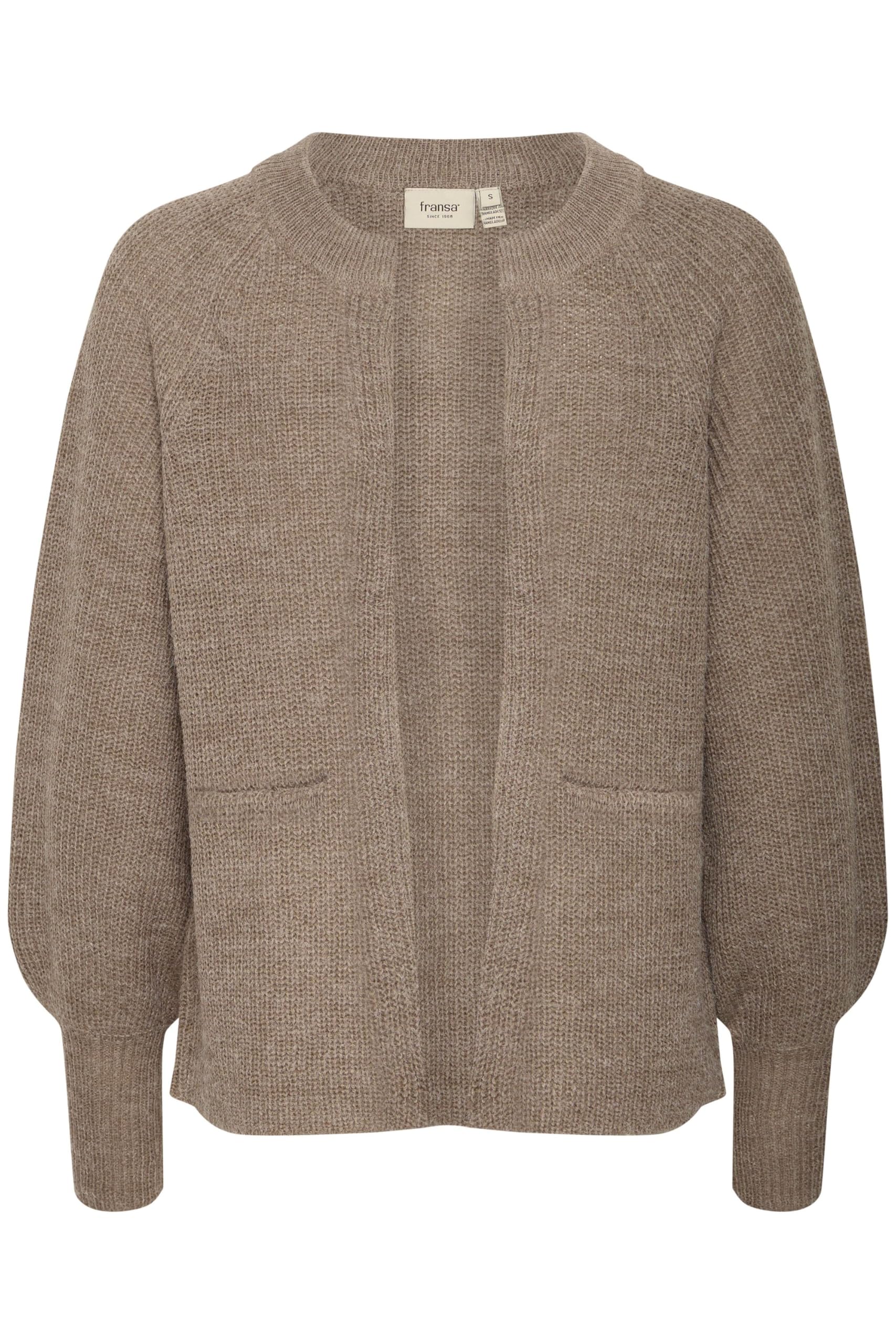fransa FRERETTA Damen Strickpullover Feinstrick Pullover Strickjacke Langarm Taschen Grobstrick Regular fit