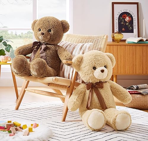 Miniatura 6 de Oso de peluche grande, oso de peluche gigante, regalo para novias y niños en cumpleaños, día de San Valentín, Navidad (35 pulgadas, marrón)