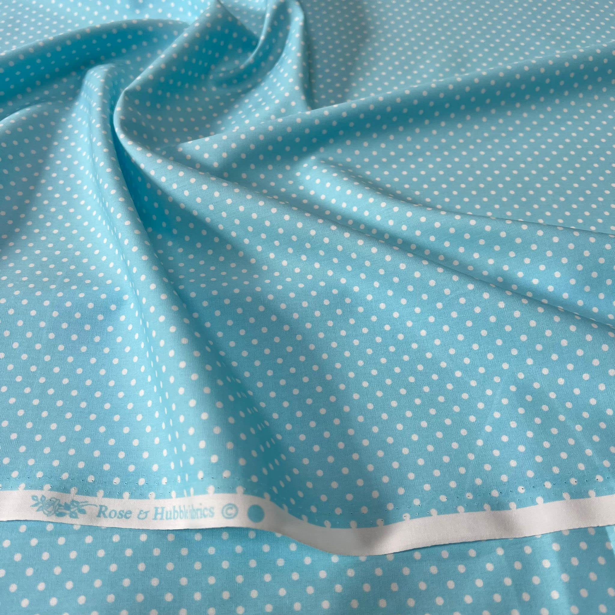 Generic 100% Cotton 3mm Polka Dot * Rose & Hubble * Superior Poplin Fabric 113cm Wide (Sky) (Half - METRE)