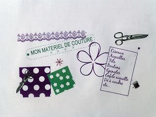 La Boîte à Broder COU012PMB - Kit de Estampado de Punto de Cruz, diseño de Material de Costura, Color Blanco y Burdeos