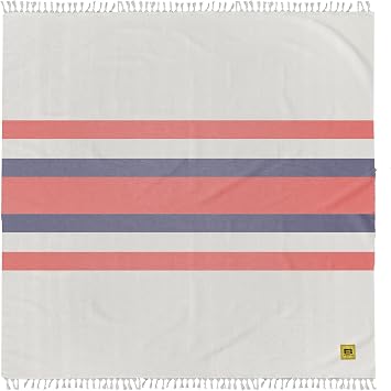 Big Blanket Co Big Beachy Beach Blanket 10x10 ft White Stripes