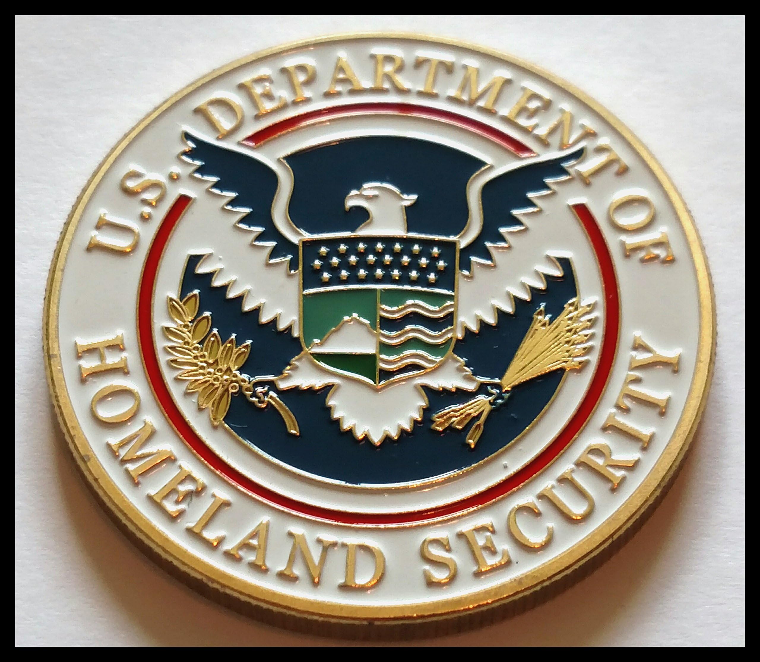 US Department of Homeland Security Colorized Challenge Art Coin