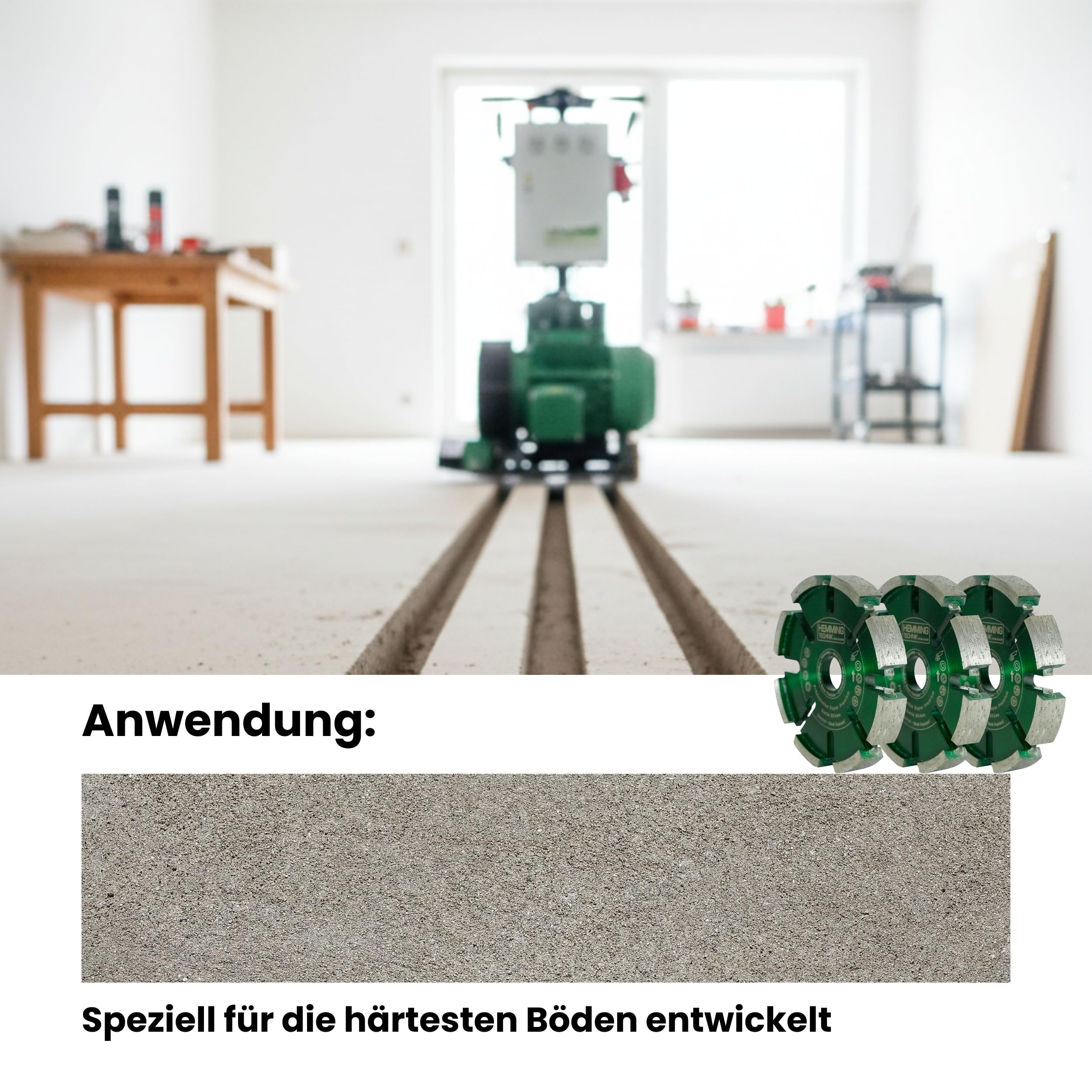 Diamant Frässcheibe Super Premium 125x17mm, für extra harte Böden, Räumscheibe für Kanäle einer Fußbodenheizung
