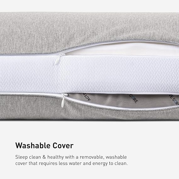 Bedgear Flow Cuddle Curve Performance Pillow – Size 1.0 – Medium Soft Pillow – Neutral/Warm Sleeper – Hypoallergenic Washable Removable Cover For Lumbar/Side/Fushion