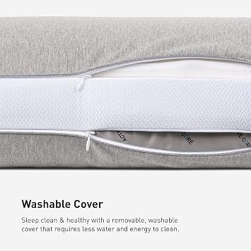Bedgear Flow Cuddle Curve Performance Pillow – Size 1.0 – Medium Soft Pillow – Neutral/Warm Sleeper – Hypoallergenic Washable Removable Cover For Lumbar/Side/Fushion