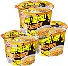 Otogi Cheese Packi Cup Noodles, 3.4 oz 95 g, Set of 3 Servings with Hand Wipe, Mild and Deep Flavor, Korean Lapoki, Soupless Noodles, Cheese Ramen, Instant Noodles, Emergency Food, Preserved Food,