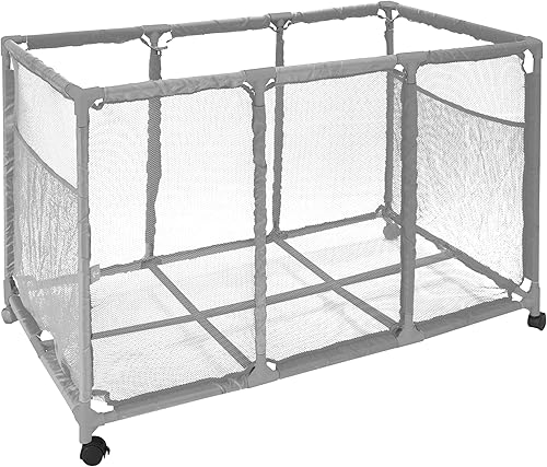 Miniatura 8 de Pool Bins Soporte para fideos de piscina, juguetes, bolas, flotadores y equipos, cubo organizador de almacenamiento de malla, altura para niños,