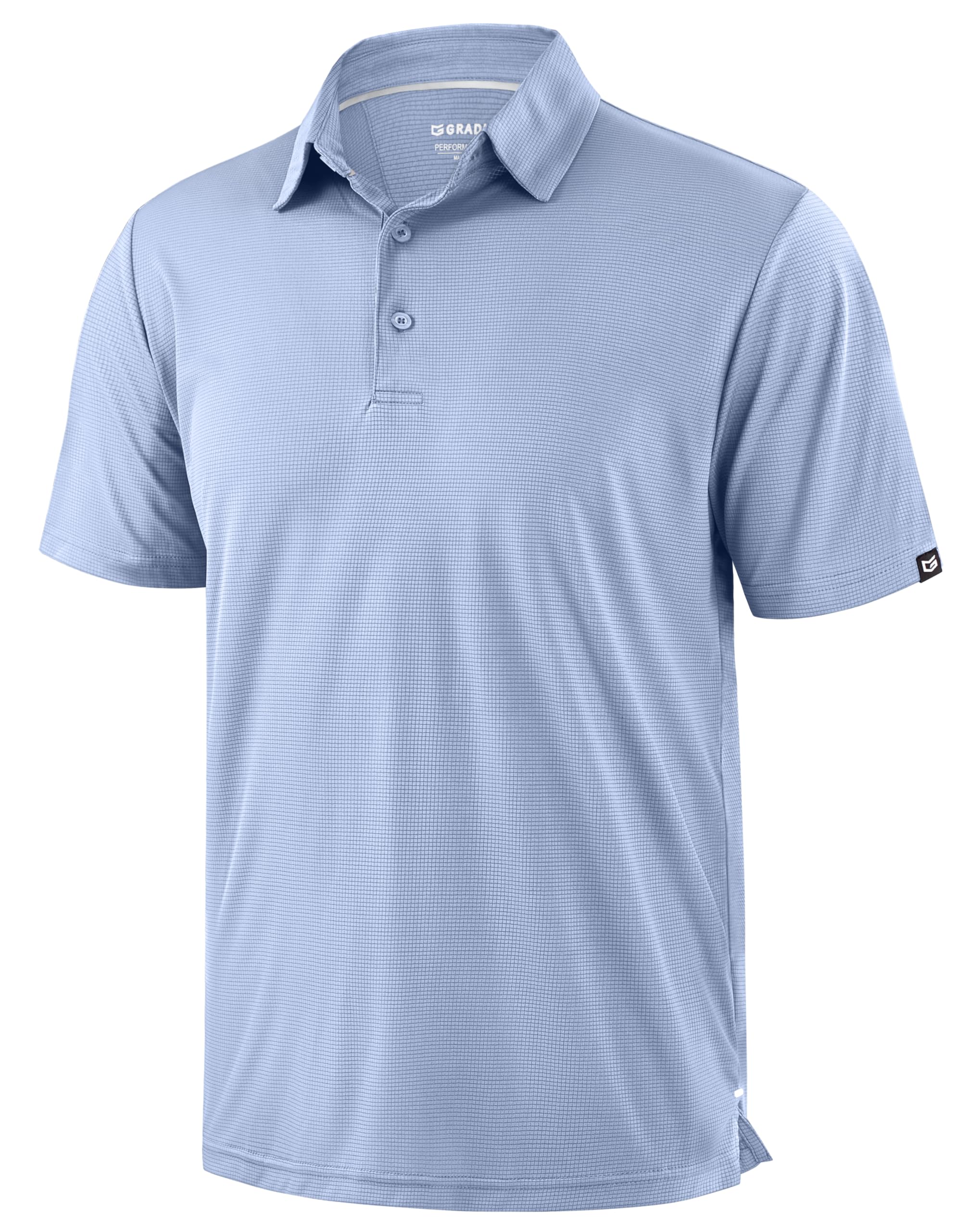 Mens Golf Shirt Grid Lightweight Short Sleeve Dry Fit Moisture Wicking Performance Athletic Collared Polo Shirts for Men — view 19