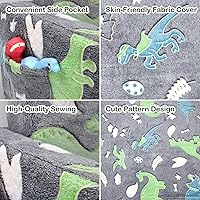 Vista 7 de Asou Sofá infantil que brilla en la oscuridad, sofá plegable para jugar, mini sofá de dinosaurio para niños pequeños