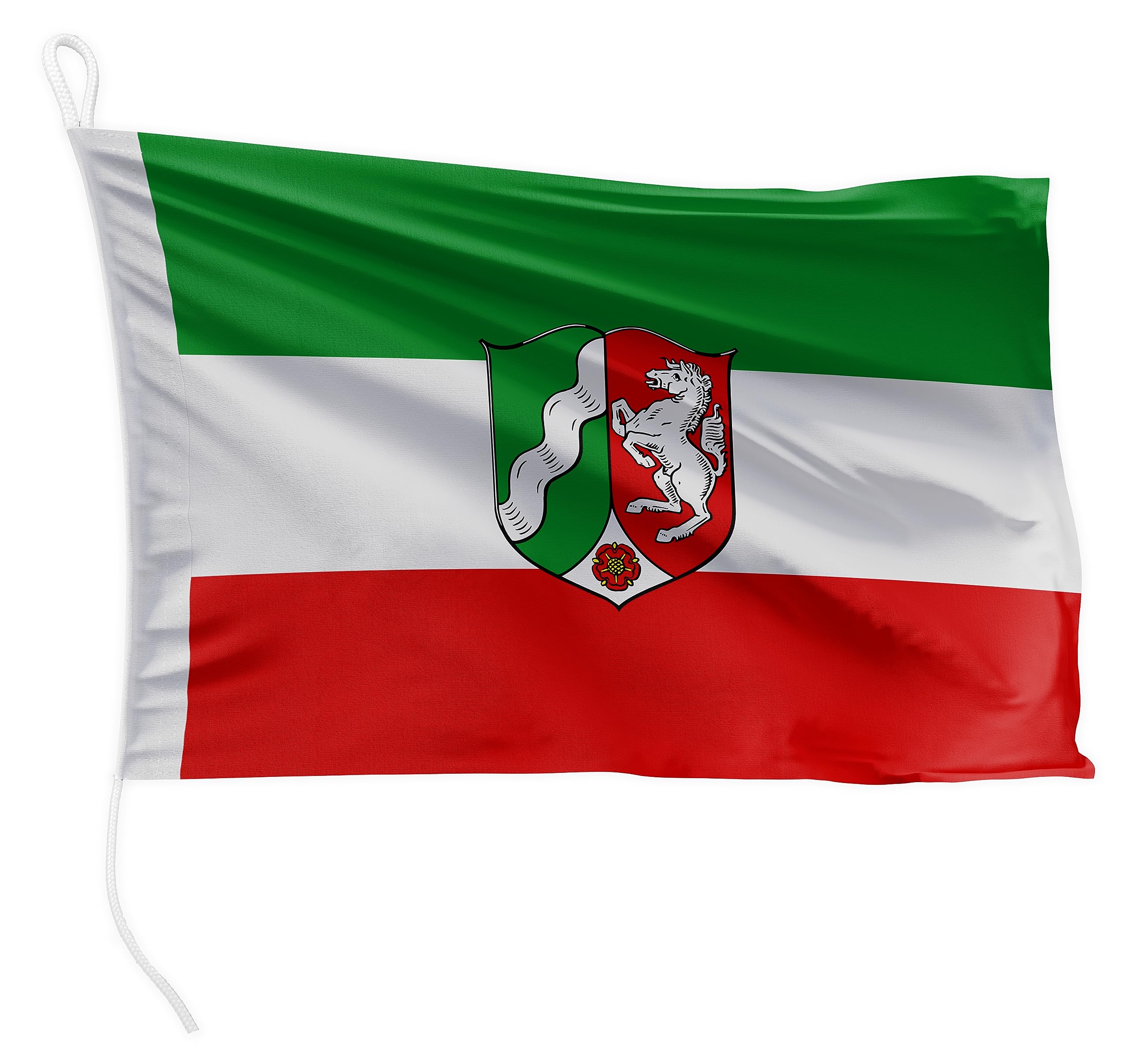 FLAGLY Bandierina per barche di alta qualità, 20 x 30 cm, peso 115 g/m², stampata, robusta e resistente alle intemperie, con maglia e passante, accessori per barche a motore (Renania-Palatinato