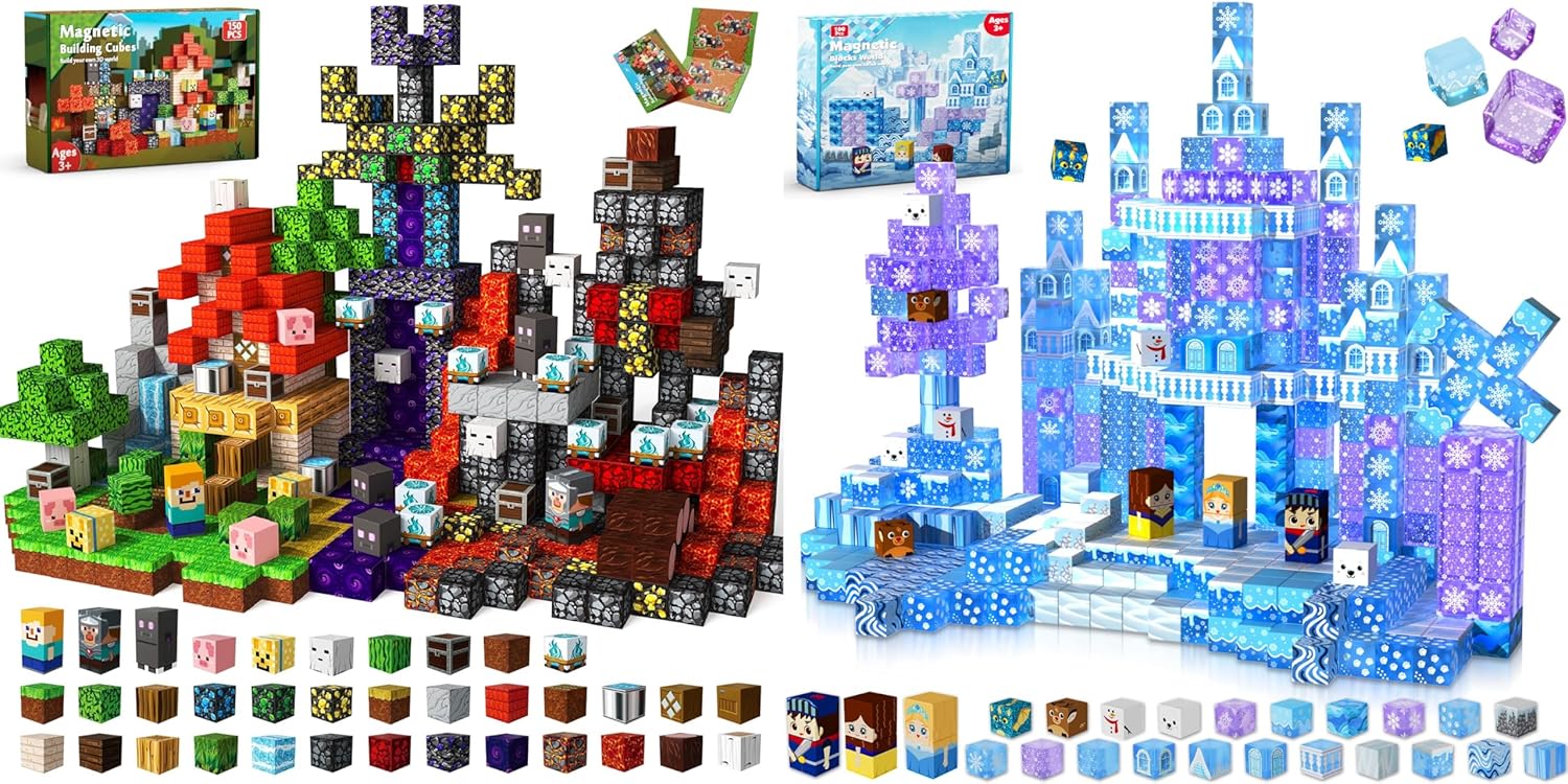 250 PCS Magnetic Blocks - Grassland & Portal Magnetic Blocks 250 PCS Bundle Set