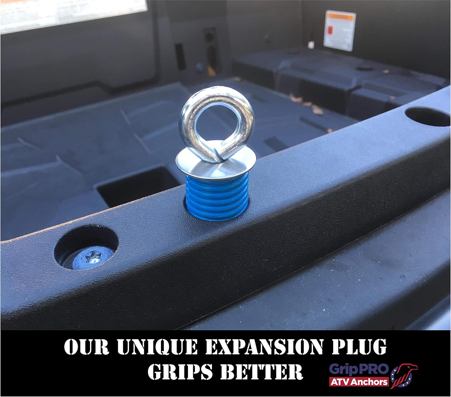 GripPRO ATV Anchors – Fits Polaris Lock & Ride Bed Holes on RZR & Sportsman (Pack of 4)