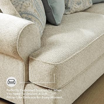 Signature Design by Ashley Deep Seat Chenille Sofa, No Assembly 3 Seater