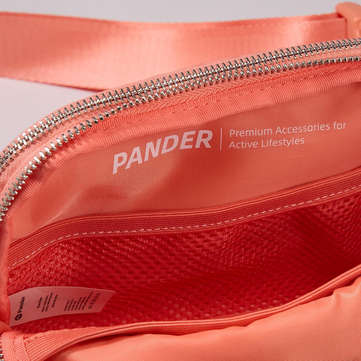 Pander Everywhere Belt Bag for Women, 5 Zipper Pockets Nylon Crossbody Fanny Pack Purse (Dark Salmon). - Image 7