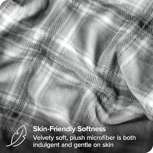 Miniatura 2 de Bare Home Manta de forro polar, manta a cuadros escoceses, manta ligera para cama, sofá, campamento y viajes, microfelpa, manta cálida ultrasuave