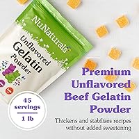 Vista 3 de NuNaturals Polvo de gelatina de carne de res sin sabor premium, 1 libra (sin sabor, paquete de 2)