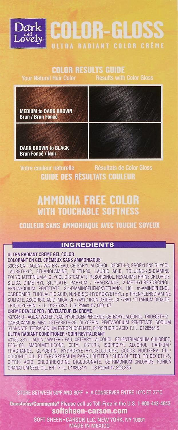 SoftSheen-Carson Dark and Lovely Color-Gloss Ultra Radiant Color Crème, Rich Black