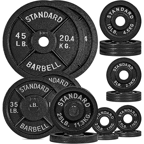 CAP Barbell 2-Inch Olympic Cast Iron Plate Weight Set | 75-285 lbs | Multiple Options