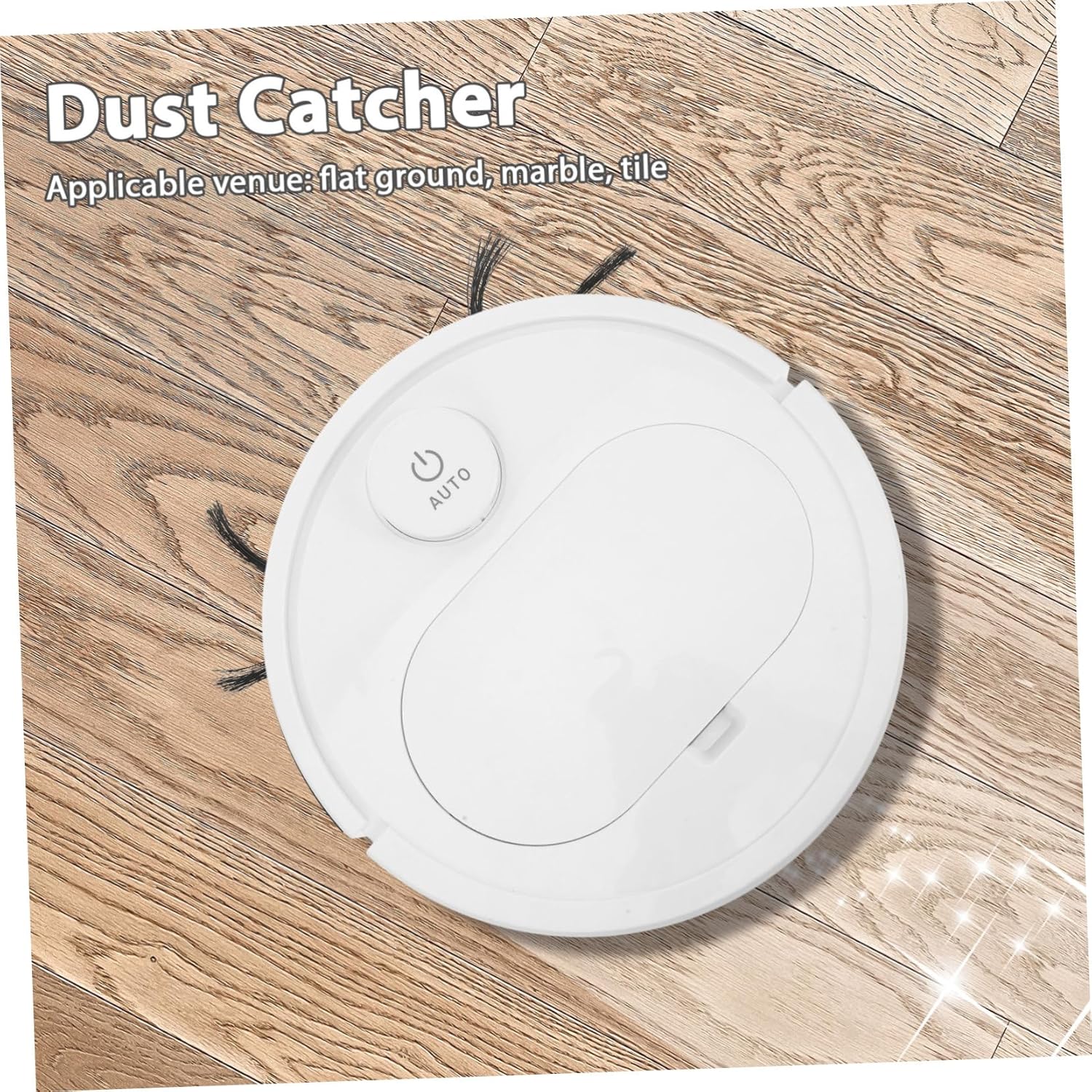 ABOOFAN Automatic USB Rechargeable 3-in-1 Smart Floor Sweeping Dust Catcher for Home Lightweight White