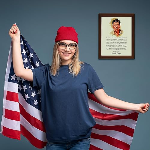 Miniatura 4 de Only One Way - Inspirational Wall Decor, Patriotic Ronald Reagan Quotes Motivational Wall Art Print for Home Decor, Office Decor, Cave Decor.