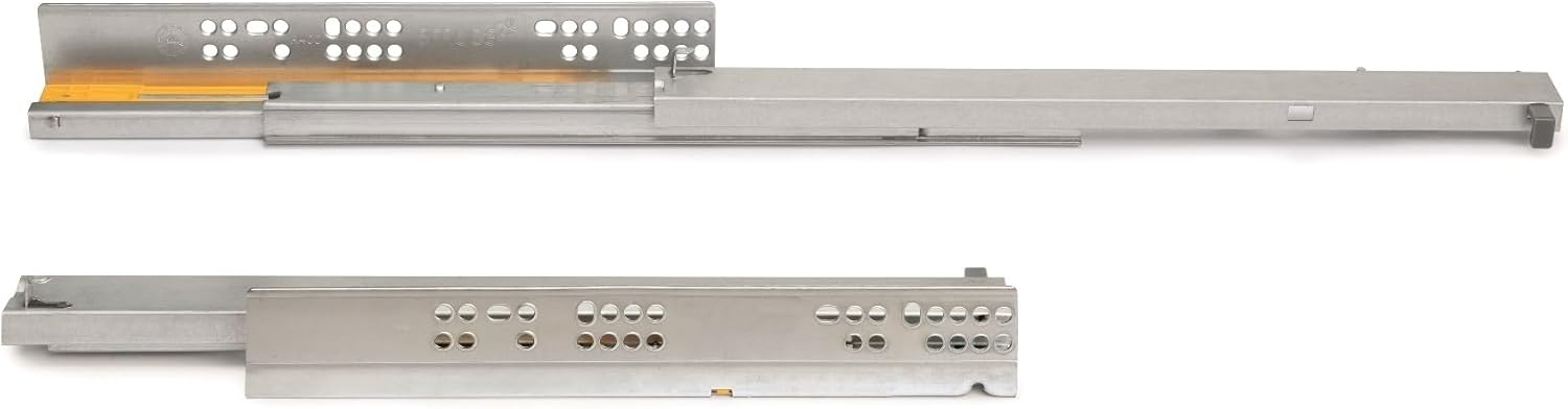 Underfloor guide, load capacity: 30 kg (67 lbs), 250 mm (9-27/32 inches), full extension with soft-close, 3124005 for wooden drawer, wooden drawer, wooden shelf