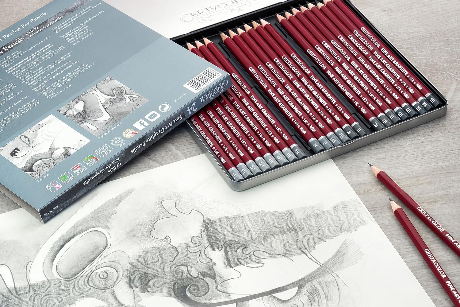 Set of 24 Cretacolor Cleos Fine Art Pencil