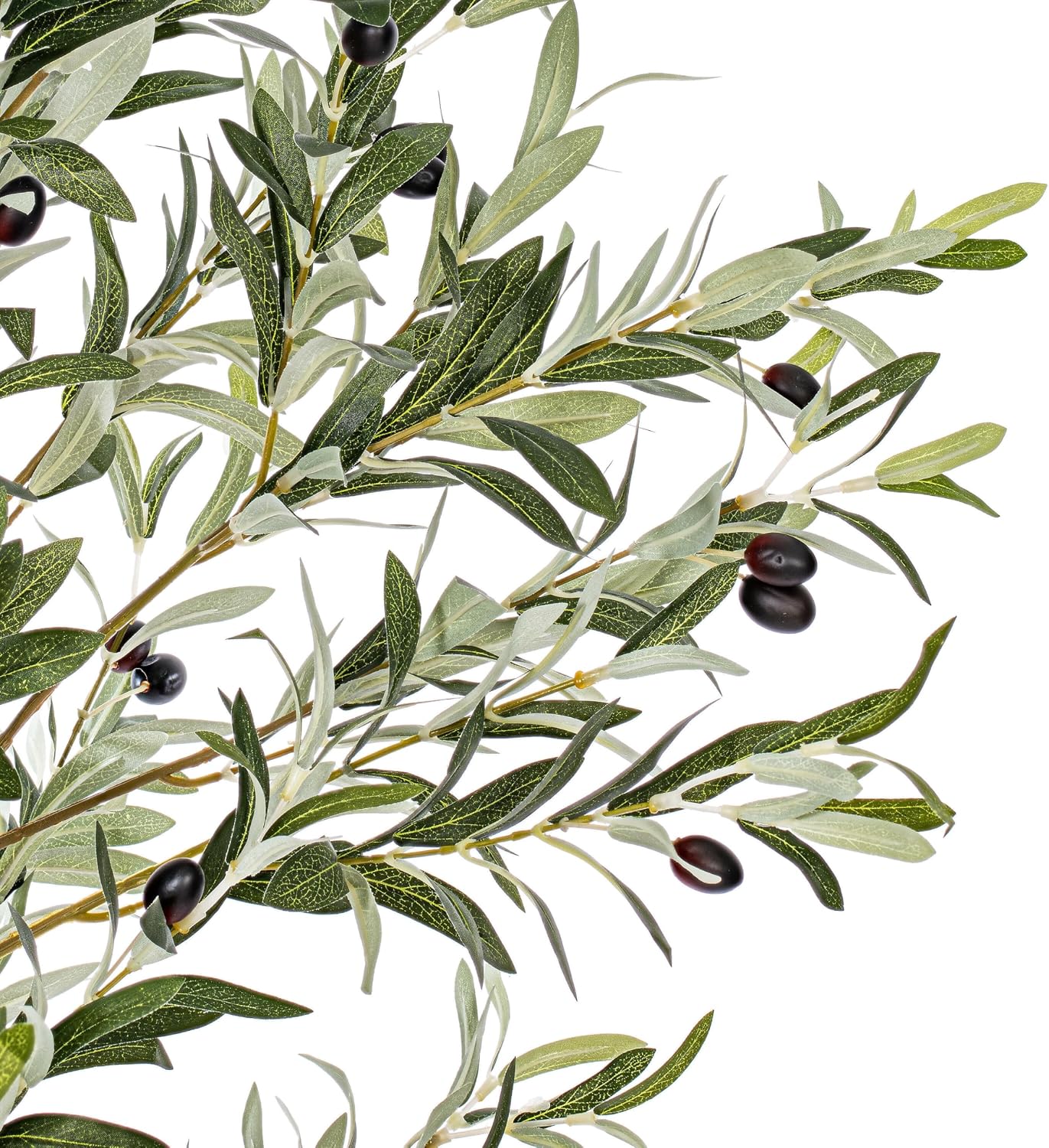 Vickerman Everyday Faux Olive Tree 60 Inch Tall - Green Silk Potted Artificial Indoor Olive Tree - Decorative Fake Olives Home Office Lifelike Decoration, 5' Green Potted Olive Tree