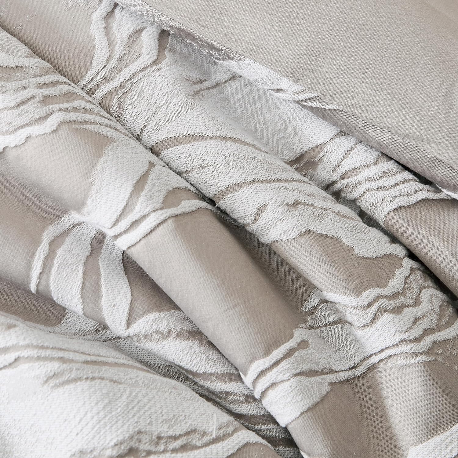 Lush Decor x Chuks Collins Cascade Wave Duvet Cover 3 Piece Set King Gray & White - Cotton Duvet Cover King - Luxury Bedding Set - Gray Duvet