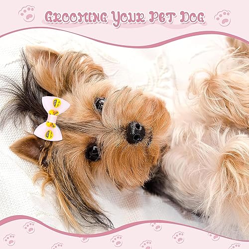 Miniatura 4 de YAKA 60 unidades / 30 pares de lazos para el pelo con pinzas para el pelo hechos a mano Accesorios para el pelo Productos de aseo para mascotas (60