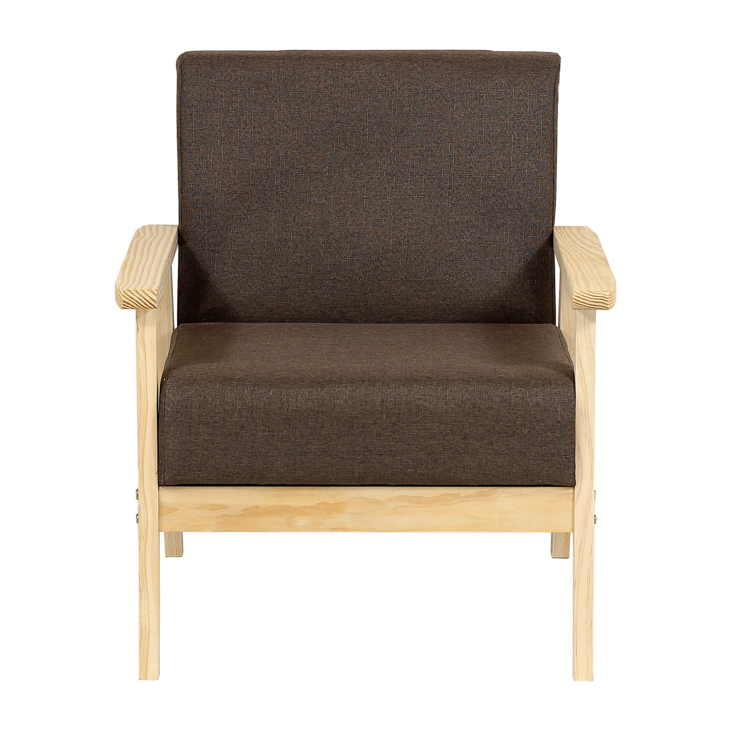 Totò Piccinni Poltrona WOOD con struttura in legno di abete naturale non trattata (Marrone, Poltrona)
