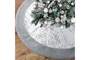 Adorable Plush 36 Inch Silver Christmas Tree Skirt