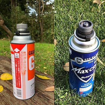 CAMPINGMOON Butane Nozzle Converter Adapter Simple Lockable for Nozzle Bottle Type Butane Gas Cartridge to Screw Type Gas Lindal Valve Canister