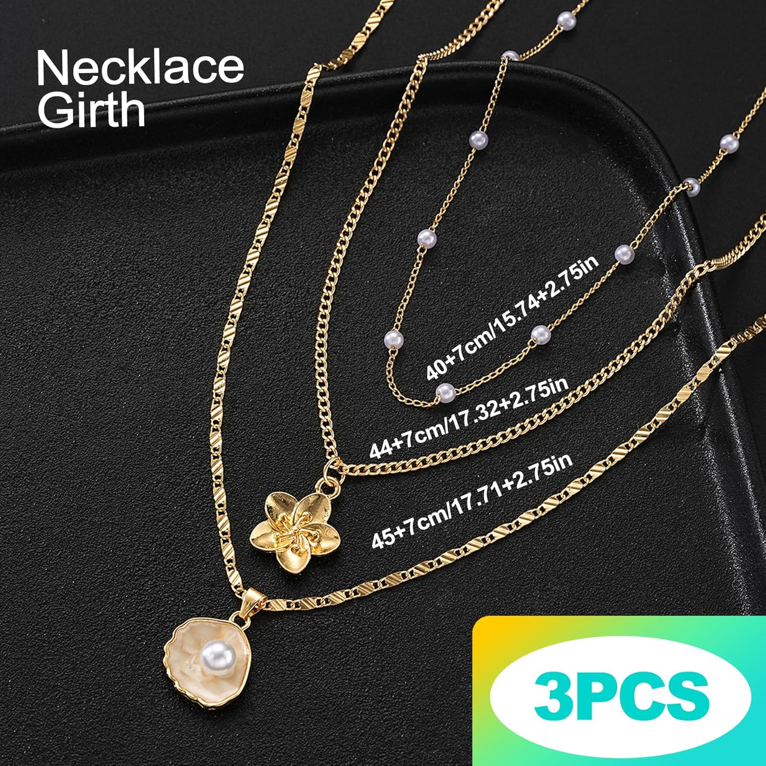 3-Pack Natural Seashell Necklace for Women, Handmade Adjustable Seashell Jewelry, Boho Summer Beach Choker, Layered Conch Shell Necklaces as Gifts - Image 2