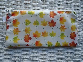 Leaf Leaves Chestnut Pencil Case or Small Make Up Bag Unique Design Fabric Hand Made Stationery Gift Birthday Valentines