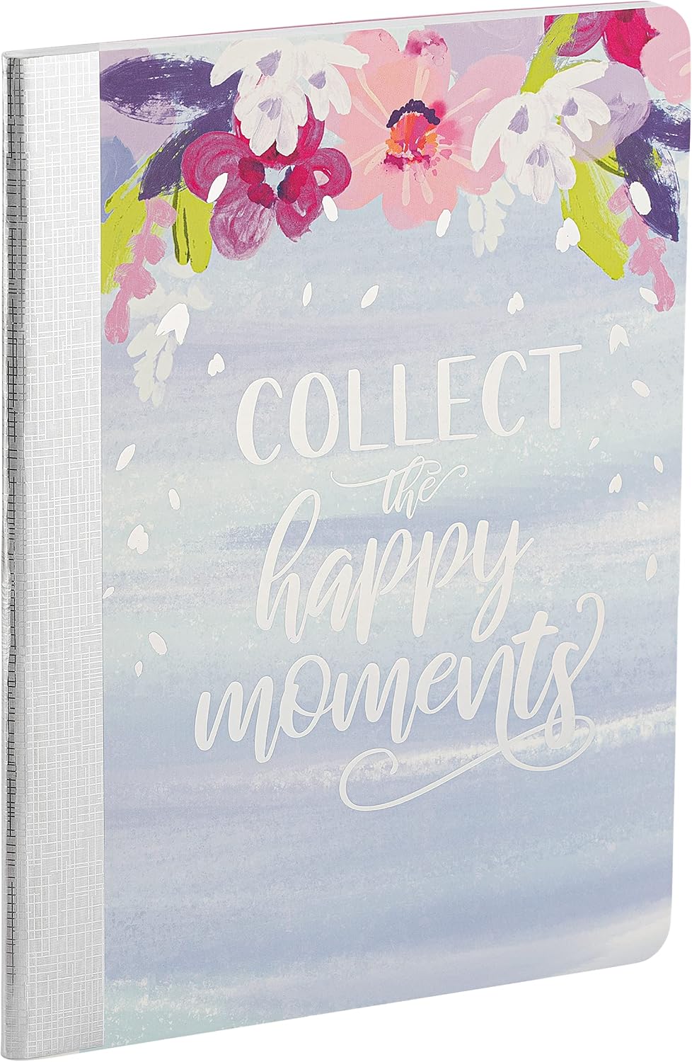 Printed 1 Subject Notebook 10.5 x 8.5 College Ruled Paper 60 GSM 80 Sheets “Silver Lining Collection” (Beautiful, Joy, Happy) Perfect for School, Office and Home Use - 3 Pack by Emraw : Office Products