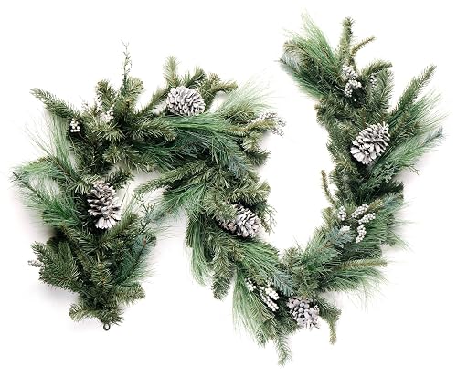 Canterbury Estate Christmas Pine Garland and Grey Pine Cone 72"