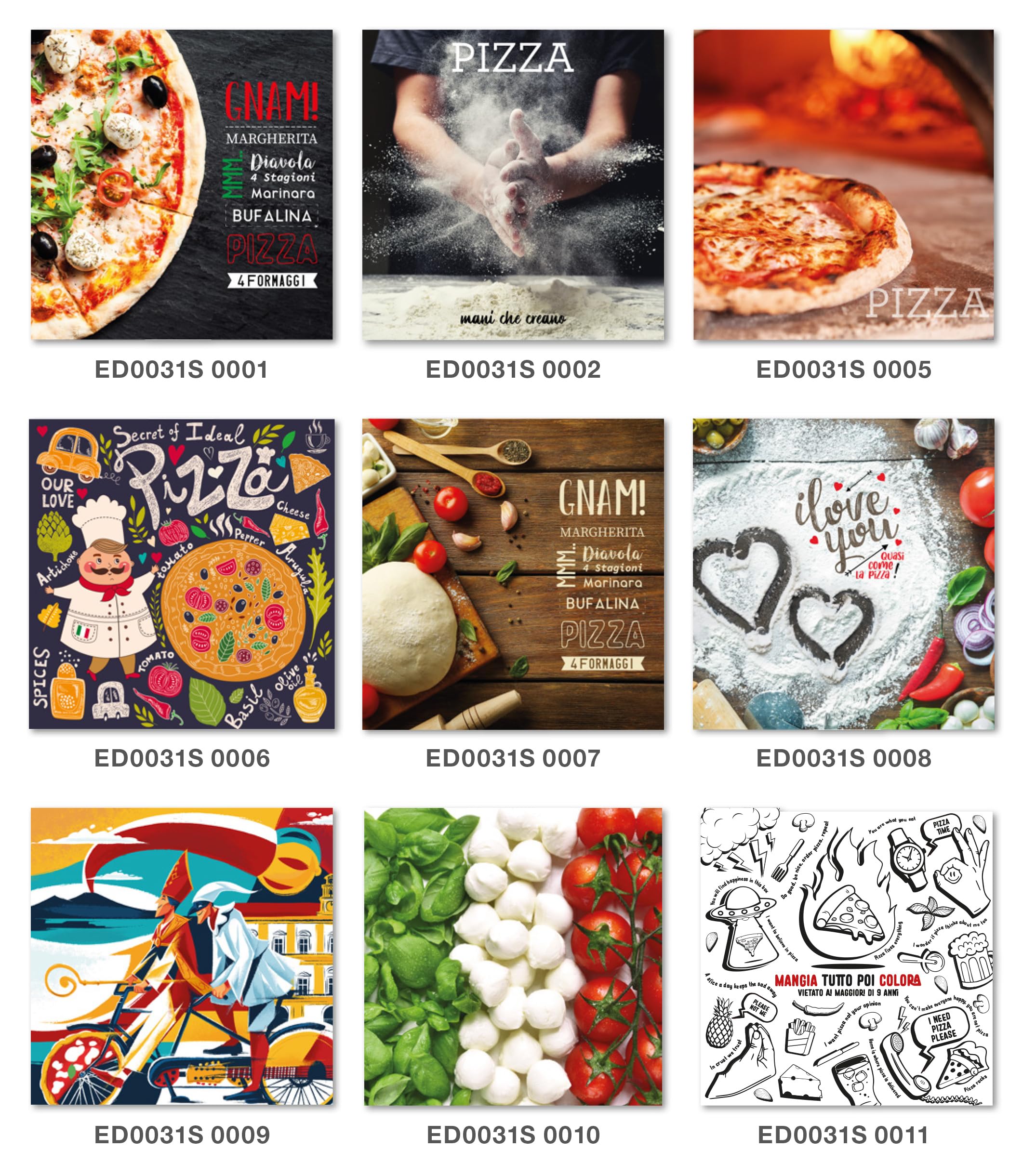 COPERCHIO STAMPATO CON QUALITA' FOTOGRAFICA per cubo scatola pizza 33x33 200 pezzi