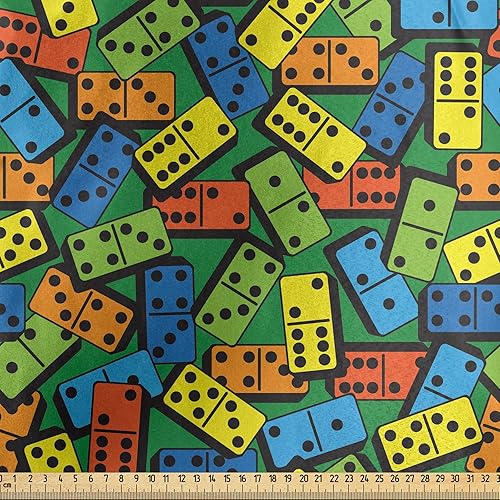 Vista 855 de Lunarable The Yard, tela azul real de The Yard, patrón de cerámica inspirado en el Medio Oriente estilo marroquí, estampado oriental, tela de satén