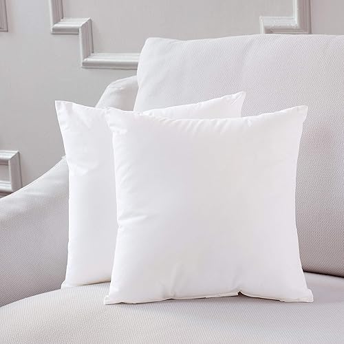 Miniatura 2 de Almohada cuadrada de 18 x 18 pulgadas, hipoalergénica, de lujo, 5050, mezcla de poliéster, funda de 100% algodón batista, nunca envasada al vacío,