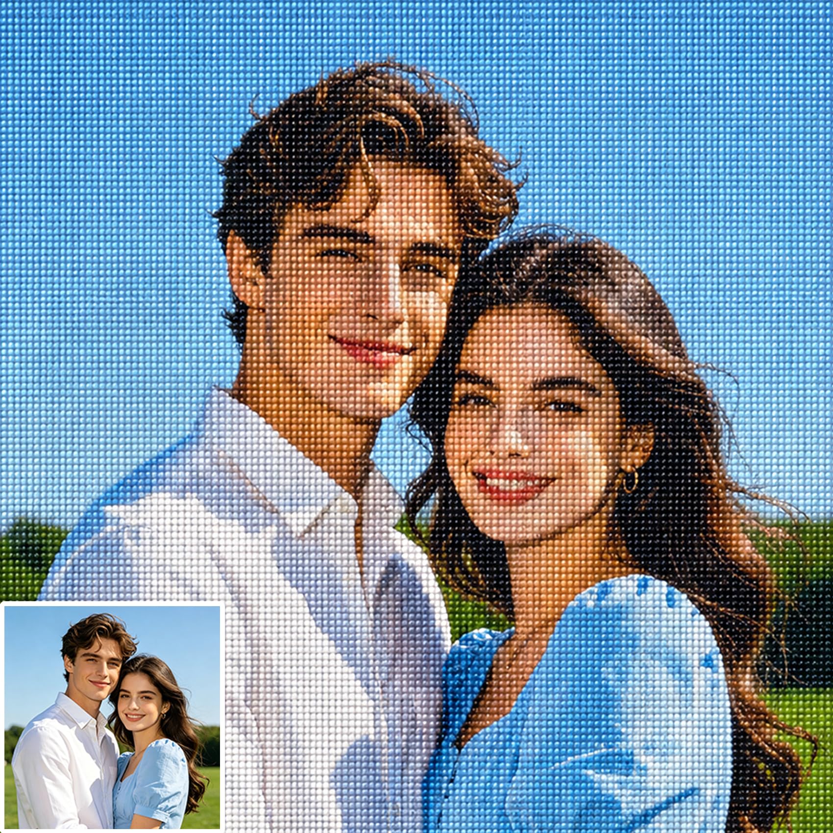 KKSTAMP Personalised Diamond Art, Custom Picture from Photo Diamond Painting Kit Adults, Full Drill DIY Canvas Craft, Upload Your Own Image Decoration Gift