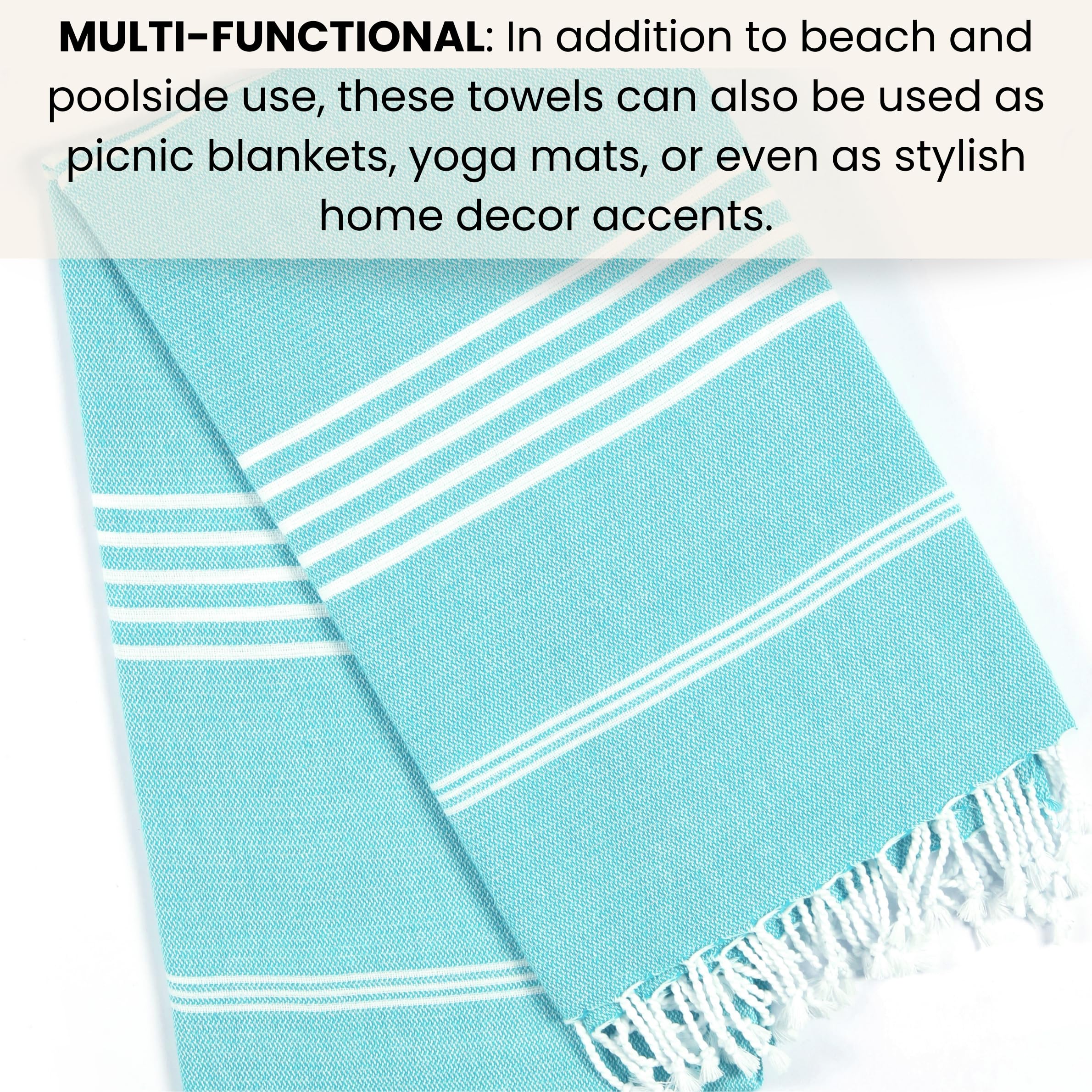 Cotton Clinic Juego de 4 toallas de playa turcas de algodón de gran tamaño de 40 x 70 pulgadas, para viajes, gimnasio, piscina, spa, manta de playa, toallas de baño, ultrasuaves, de secado rápido,