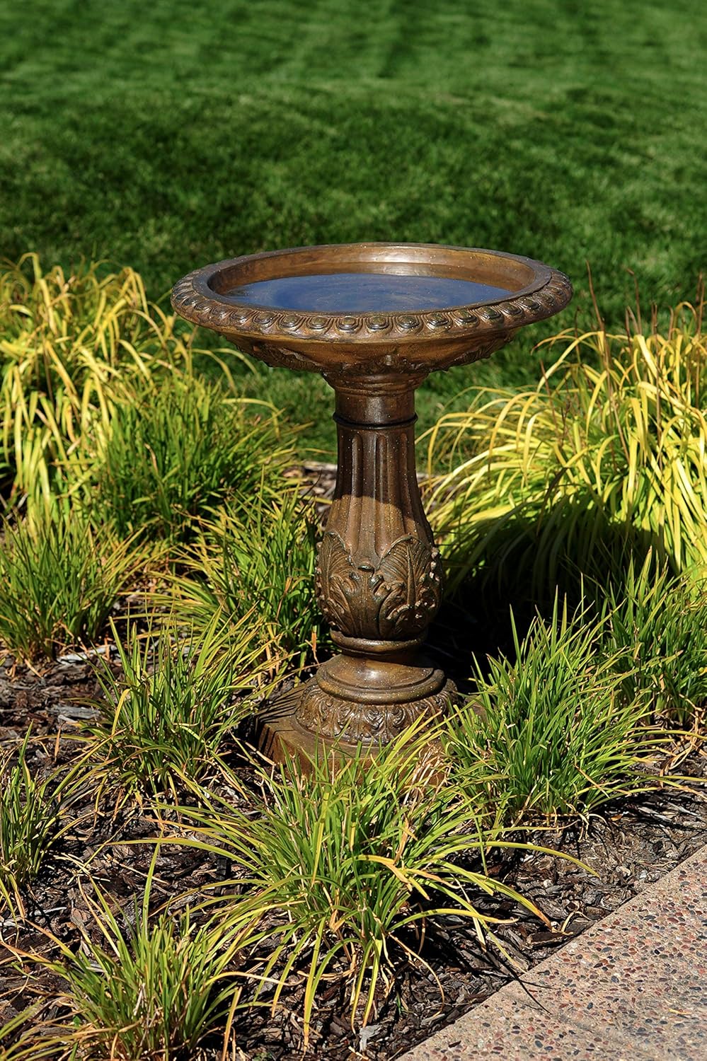 Bond Manufacturing Y97030 Fiberglass Birdbath, 29H 23.7W 23.7D, Brown : Patio, Lawn & Garden
