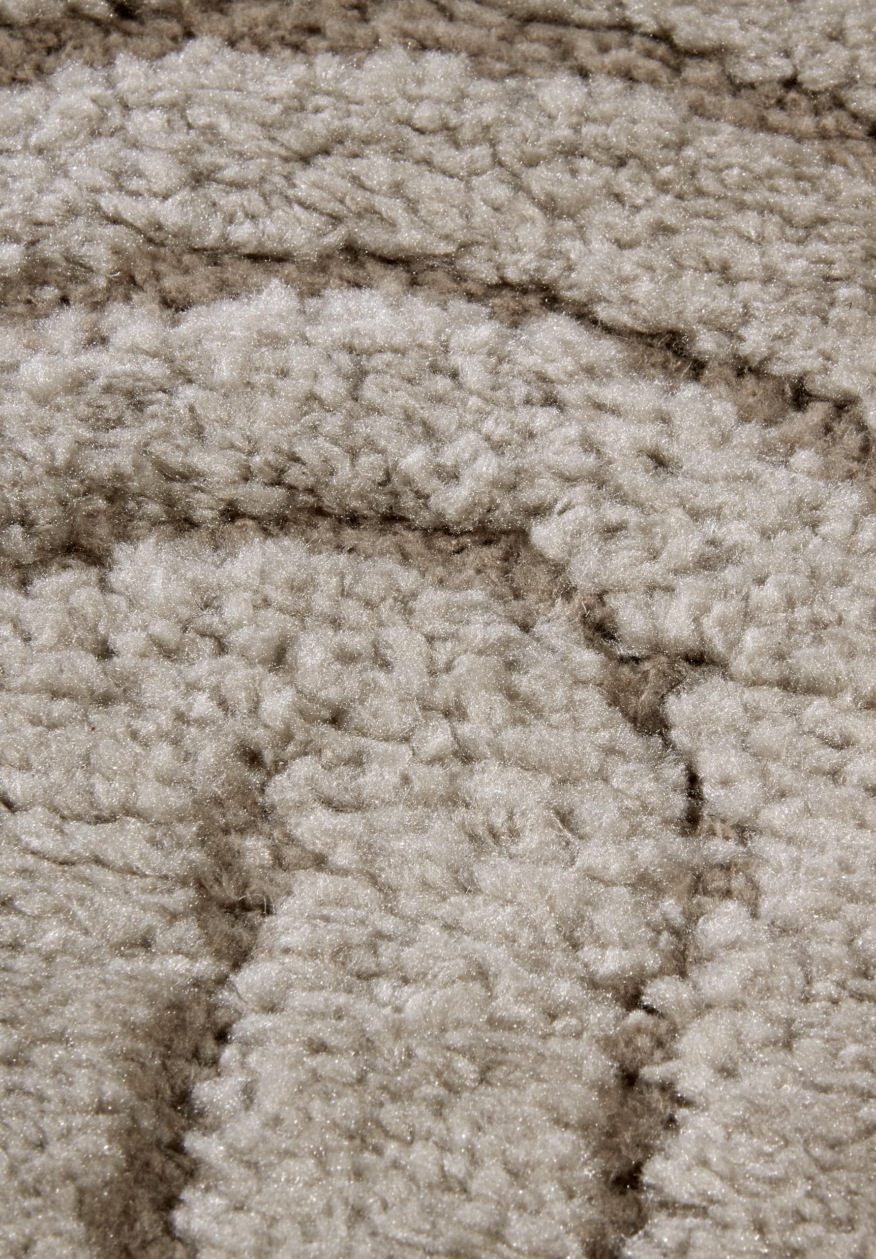 Elle Decoration Panglao Tapis Moderne à Poils Longs – Tapis de Salon Moelleux – Effet très Profond Skandi bohème, Vagues, Arc, pour Salon, Chambre à Coucher, Cuisine, Taupe, 120 x 170 cm