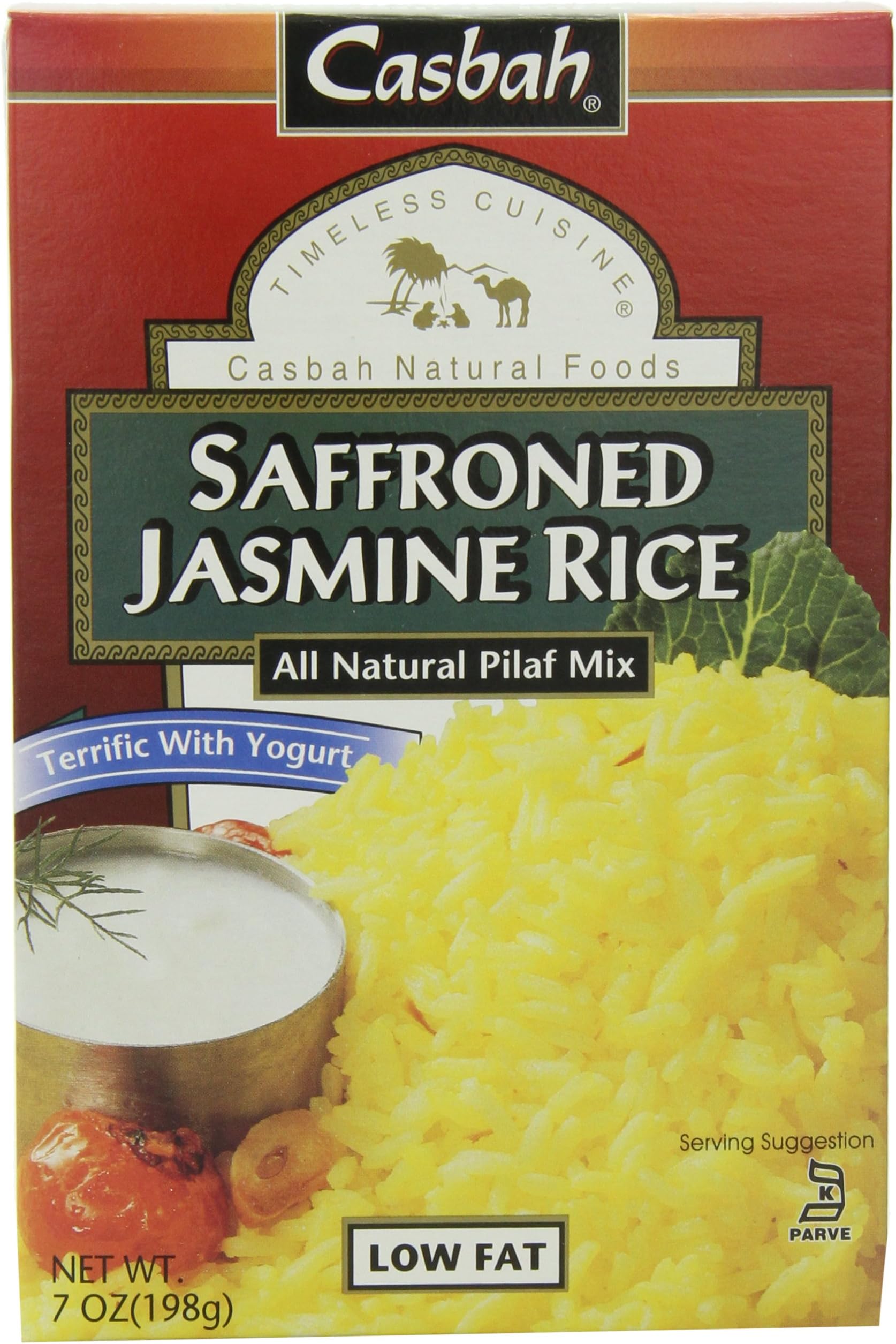 Casbah Rice Pilaf Mix, Saffroned Jasmine 7 Ounce (Pack of 12)