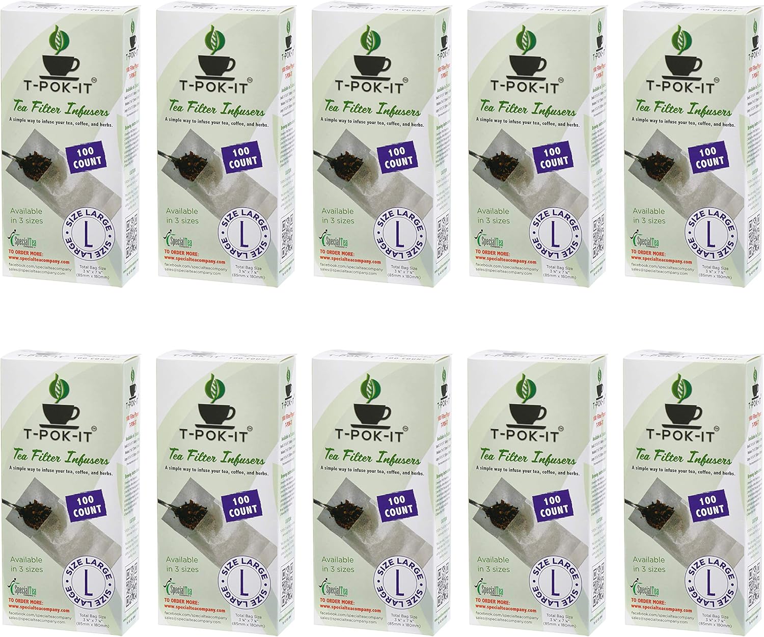 Empty Bag Tea Filter Infusers Large, 1000 Count, 3.25” x 7.25” inches (85 mm x 180 mm) White