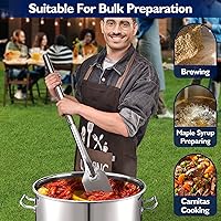 Vista 6 de ARC WS090 - Paleta mezcladora de acero inoxidable de 36 pulgadas con roscas, mango extraíble, paleta de agitación larga para cocinar lotes grandes