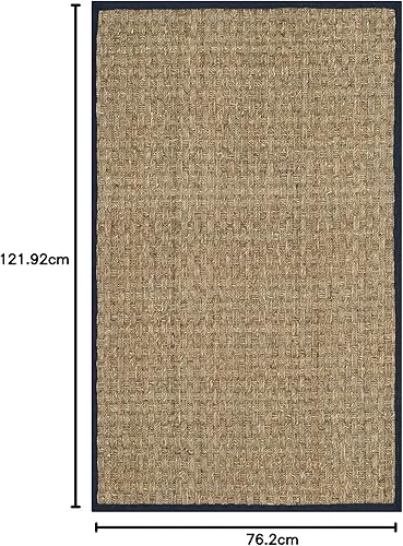 Vista 732 de Safavieh NF114A Natural Fiber Collection - Alfombra de fibras naturales de patrón trenzado, varios colores (5 x 8 pies), Fibras naturales, azul