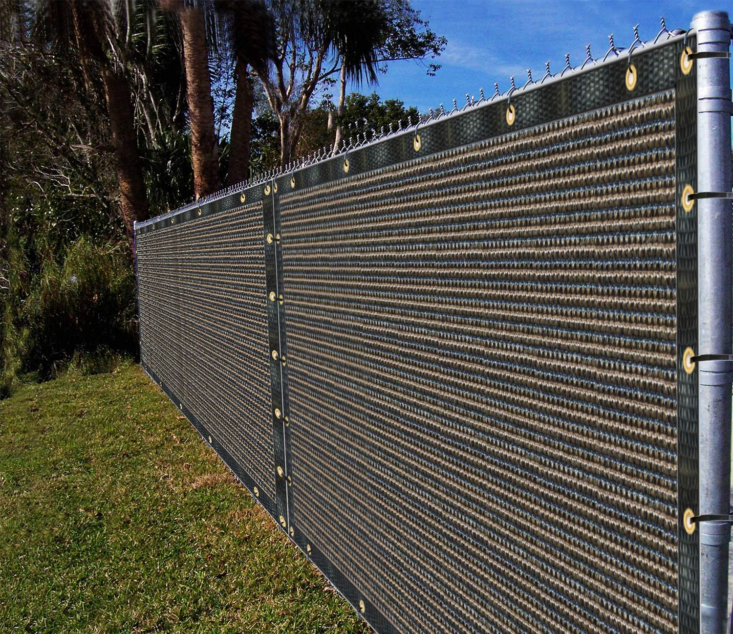 Ifence View4'x5' to 4'x50' Brown Shade Cloth/Fence Privacy Screen Fabric Mesh Net for Construction Site, Yard, Driveway, Garden, Railing, Canopy, Awning 160 GSM UV Protection (4' x 5')