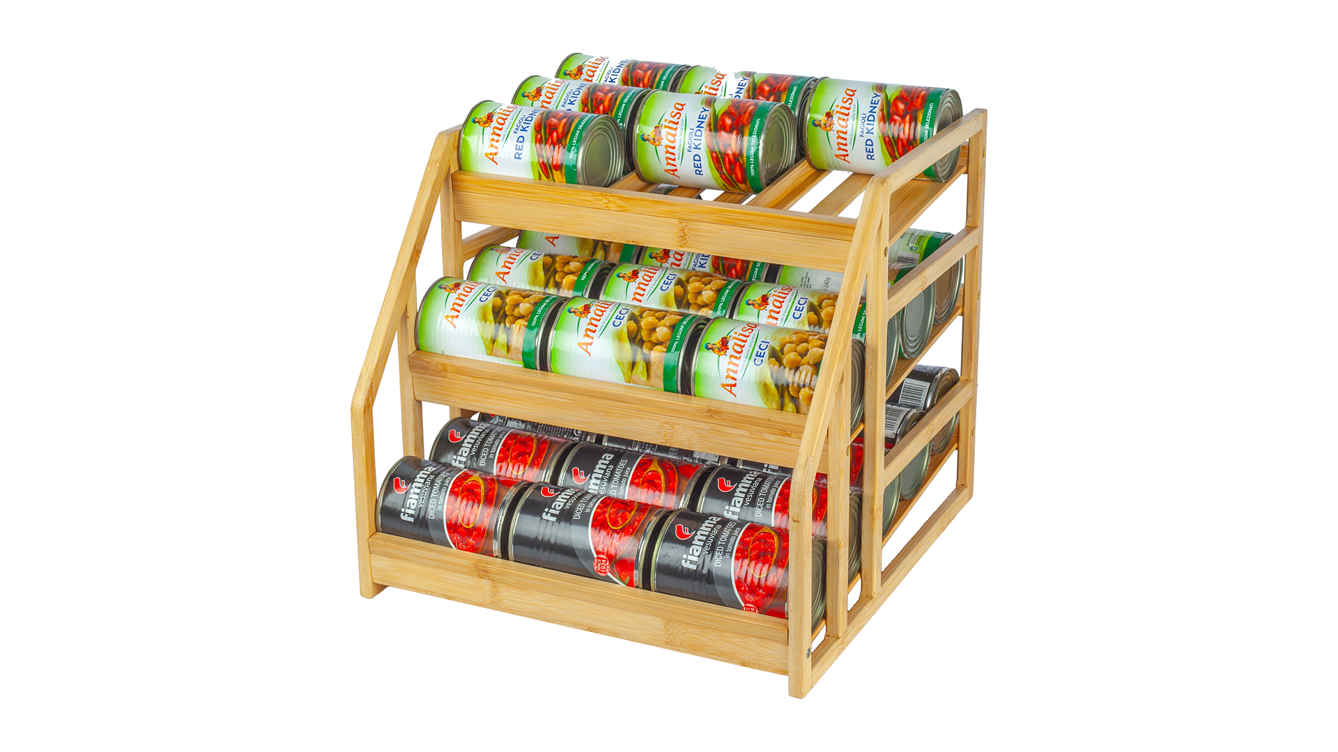 Amazon.com: MinBoo Bamboo Can Rack Organizer, Kitchen Pantry